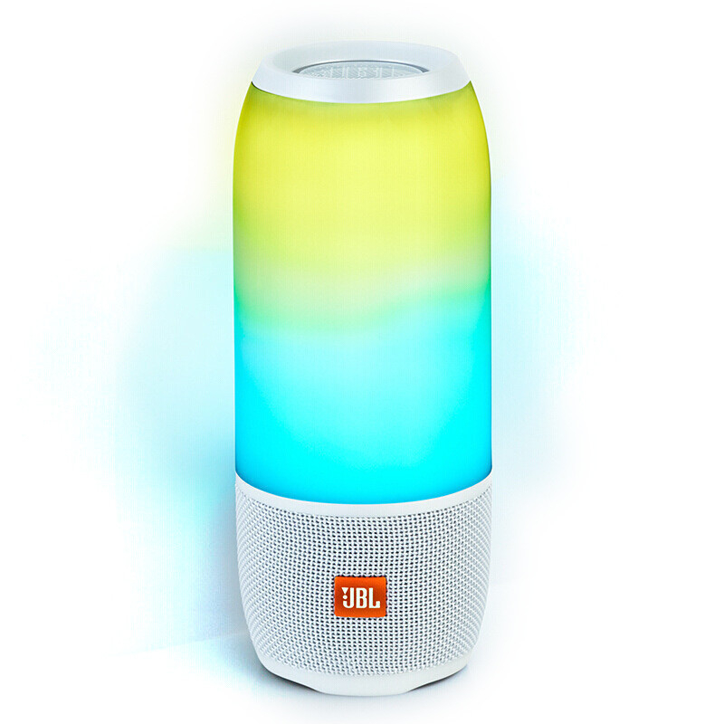 JBL Pulse 3音乐脉动3无线蓝牙音箱炫彩发光小音响防水按键 蓝牙4.2双低音炮 银白色