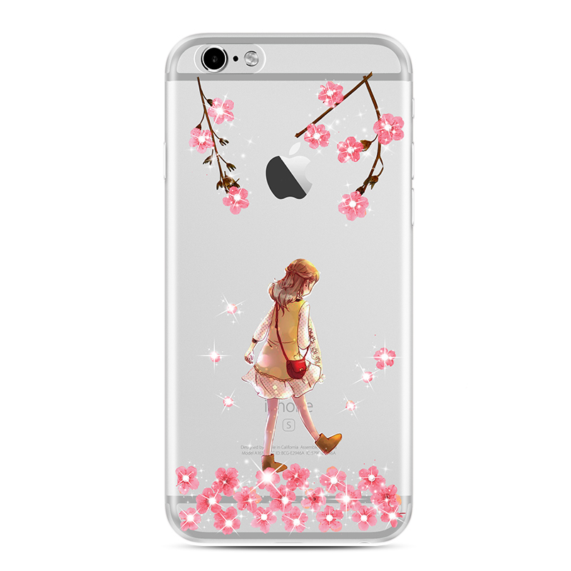 iPhone6/6Splus精选优质TPU保护壳 清透透亮迷人可爱少女手机壳款 适用于苹果6/6splus 粉色