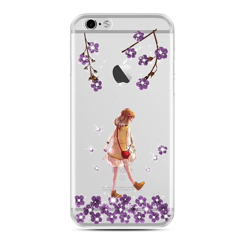 iPhone6/6Splus精选优质TPU保护壳 清透透亮迷人可爱少女手机壳款 适用于苹果6/6splus 紫色