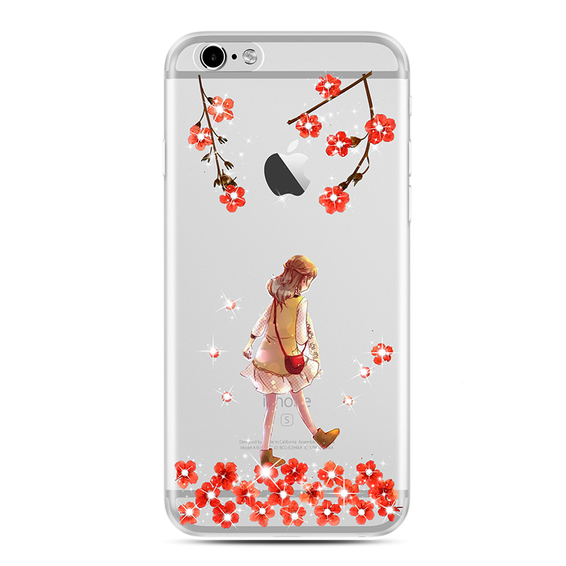 iPhone6/6Splus精选优质TPU保护壳 清透透亮迷人可爱少女手机壳款 适用于苹果6/6splus 红色