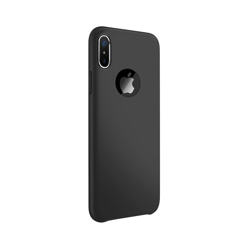 iPhoneX手机壳液态硅胶材质保护套 有效防止手机刮伤 跌落时能有效保护手机 适用于苹果x手机壳 黑色
