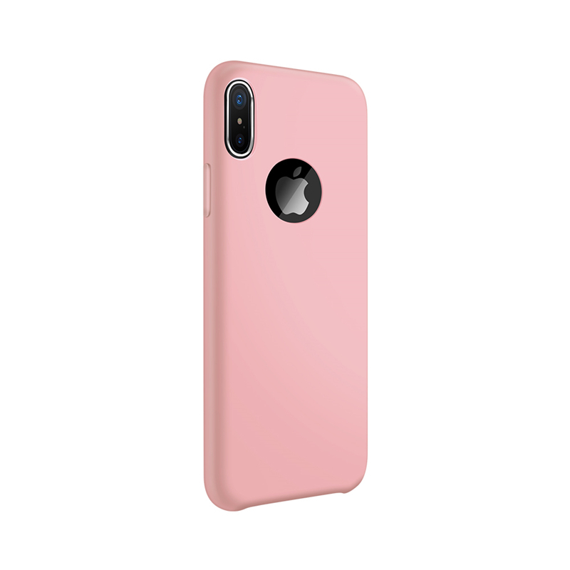 iPhoneX手机壳液态硅胶材质保护套 有效防止手机刮伤 跌落时能有效保护手机 适用于苹果x手机壳 旧粉色