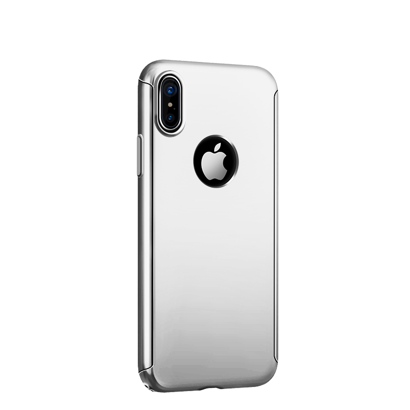 iPhoneX手机壳保护套+PC仟薄贴合手感 舒适握持 360组合式全包手机壳 银色