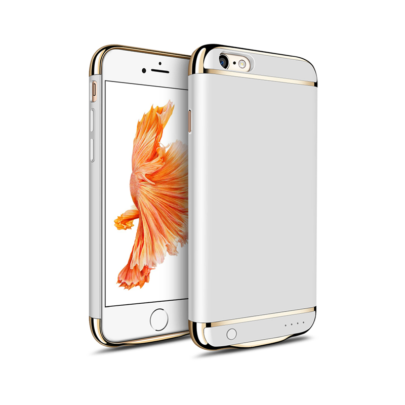 iphone6/6p背夹充电宝 三段式拼接设计 聚合物电芯持久耐用(4500毫安)4.7银色