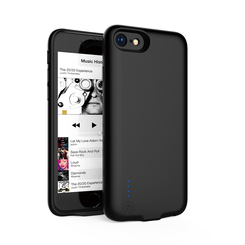 iphone8/7背夹充电宝 全包边软胶设计 紧密贴合手机有效预防防摔防爆(2800毫安)4.7寸 黑色