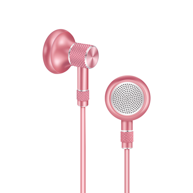 JR-E205重低音入耳式耳机 一键线控听歌+通话二合一 多功能耳机 3.5MM镀金接头 玫瑰金