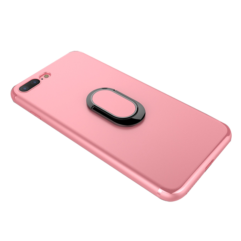 HIGE/苹果8/7全包硅胶软壳 磁性指环扣支架 适用于iphone8plus手机保护套 苹果7/8 plus[少女粉]