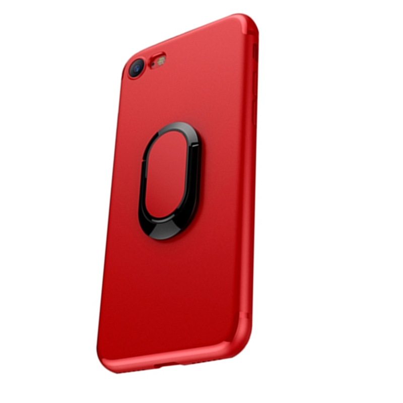 HIGE/苹果8/7全包硅胶软壳 磁性指环扣支架iphone8 plus手机保护套 iphone7/8 中国红