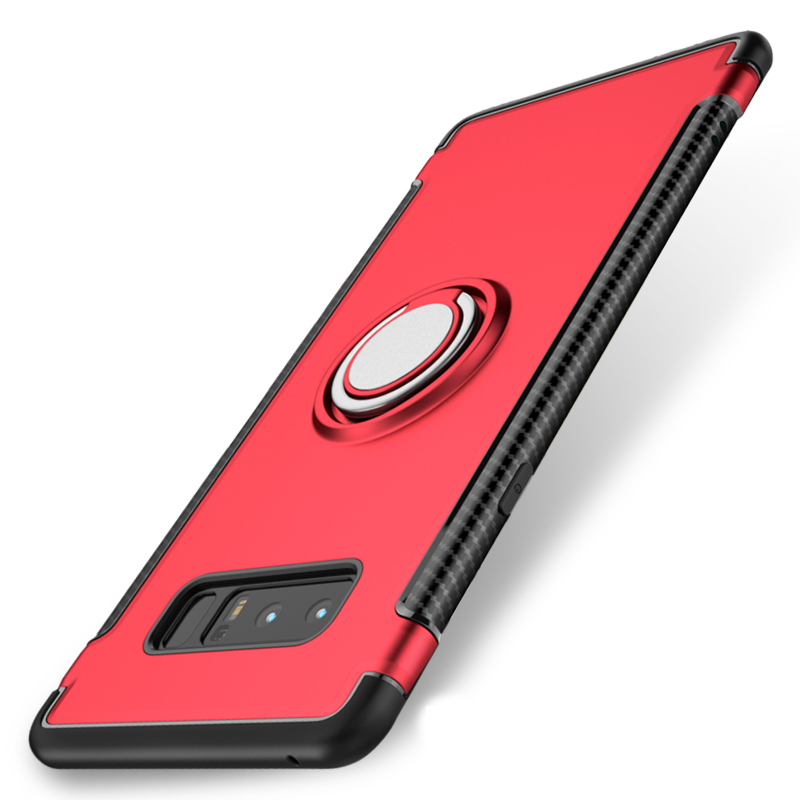三星Galaxy Note8手机壳保护套薄全包防摔软外壳车载指环扣 适用于三星Note8手机壳 激情红