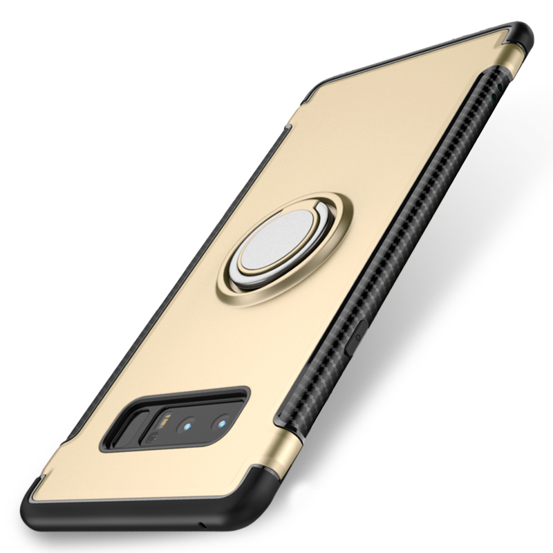 三星Galaxy Note8手机壳保护套薄全包防摔软外壳车载指环扣 适用于三星Note8手机壳 土豪金