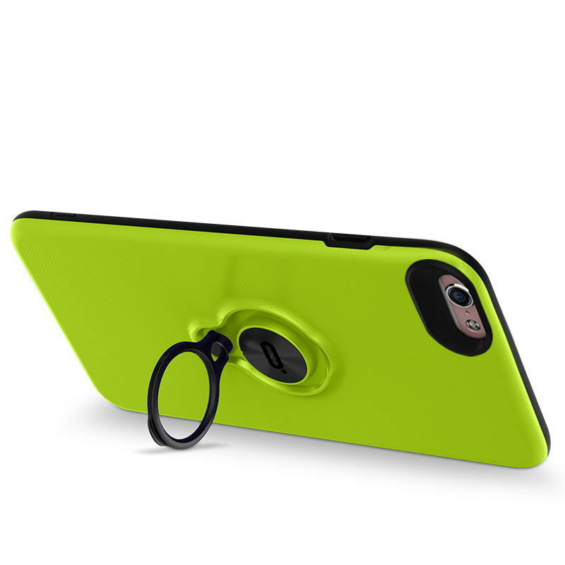 iphone6手机壳超薄指环磁吸支架苹果6s/6plus手机壳全包 果绿 5.5英寸