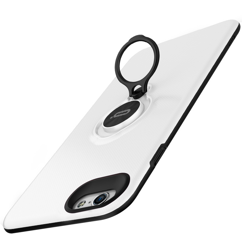 iphone6手机壳超薄指环磁吸支架苹果6s/6plus手机壳全包 炫白 5.5英寸