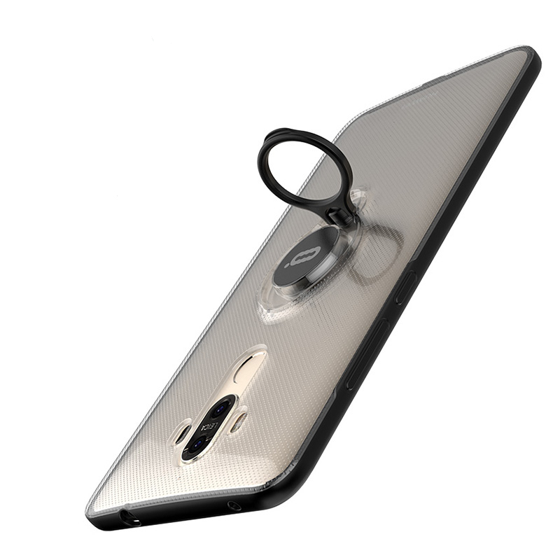华为mate9手机壳指环支架mate9保护套磁吸个性创意 适用于mate9手机壳 透明款