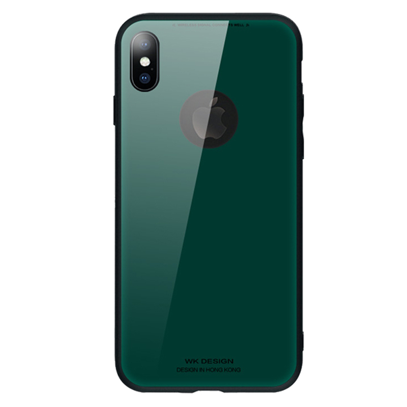 潮牌iPhoneX手机壳镜面玻璃3D电镀苹果XiPhone7/8plus保护壳 iPhoneX墨本绿