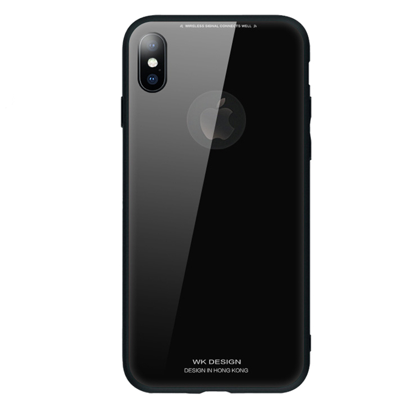 潮牌iPhoneX手机壳镜面玻璃3D电镀苹果XiPhone7/8plus保护壳 iPhoneX曜石黑