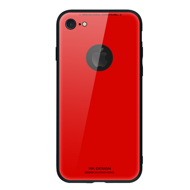 潮牌iPhone8plus手机壳镜面玻璃3D电镀苹果8保护壳网红防摔新款 iPhone8中国红