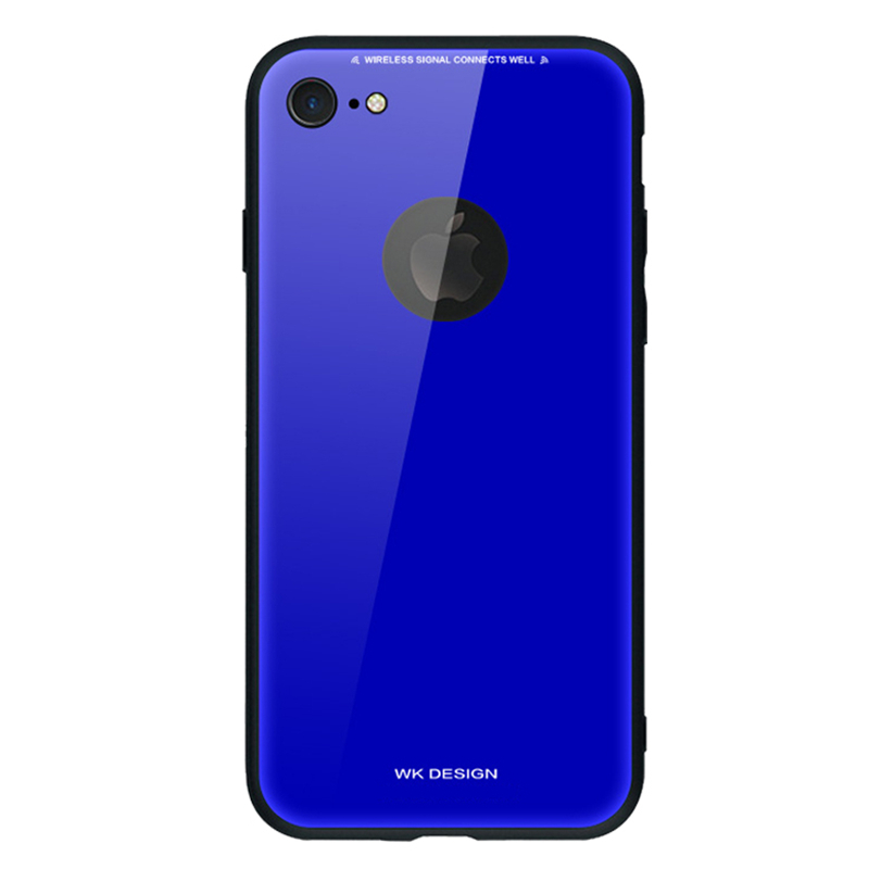 潮牌iPhone8plus手机壳镜面玻璃3D电镀苹果8保护壳网红防摔新款 iPhone8克菜因蓝