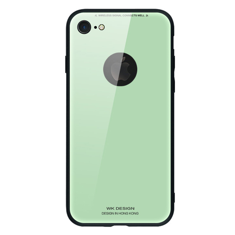 潮牌iPhone8plus手机壳镜面玻璃3D电镀苹果8保护壳网红防摔新款 iPhone8因草绿