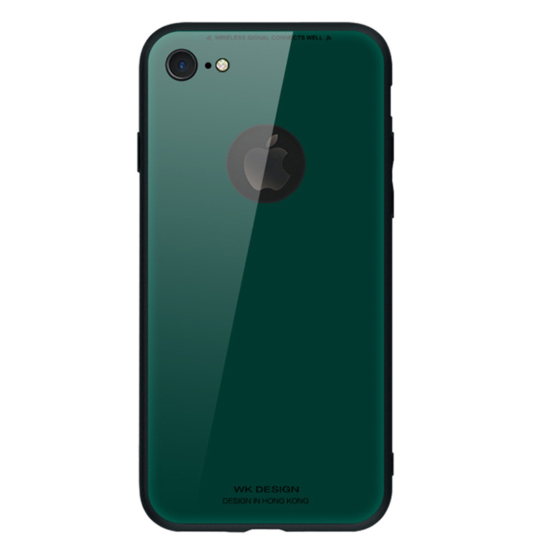 潮牌iPhone8plus手机壳镜面玻璃3D电镀苹果8保护壳网红防摔新款 iPhone8墨本绿