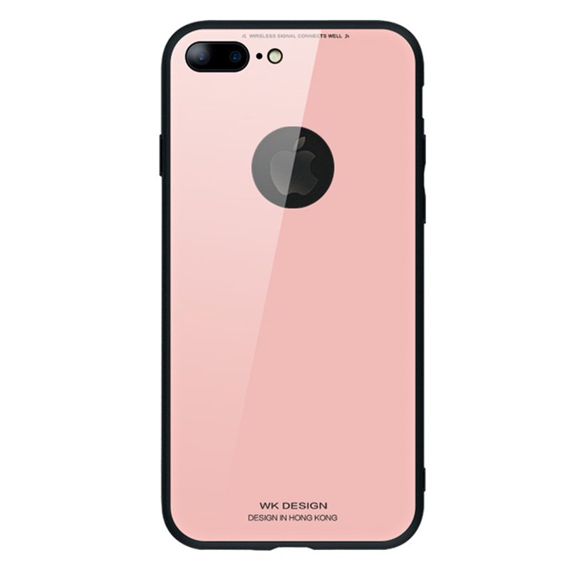潮牌iPhone8plus手机壳镜面玻璃3D电镀苹果8保护壳网红防摔新款 iPhone8plus樱花粉