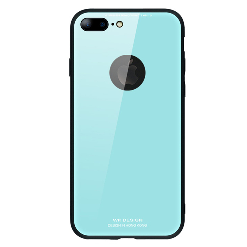 潮牌iPhone8plus手机壳镜面玻璃3D电镀苹果8保护壳网红防摔新款 iPhone8plus冰湖蓝
