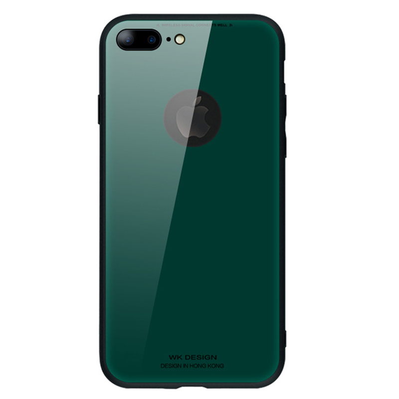 潮牌iPhone8plus手机壳镜面玻璃3D电镀苹果8保护壳网红防摔新款 iPhone8plus墨本绿