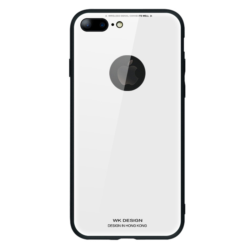 潮牌iPhone8plus手机壳镜面玻璃3D电镀苹果8保护壳网红防摔新款 iPhone8plus象牙白
