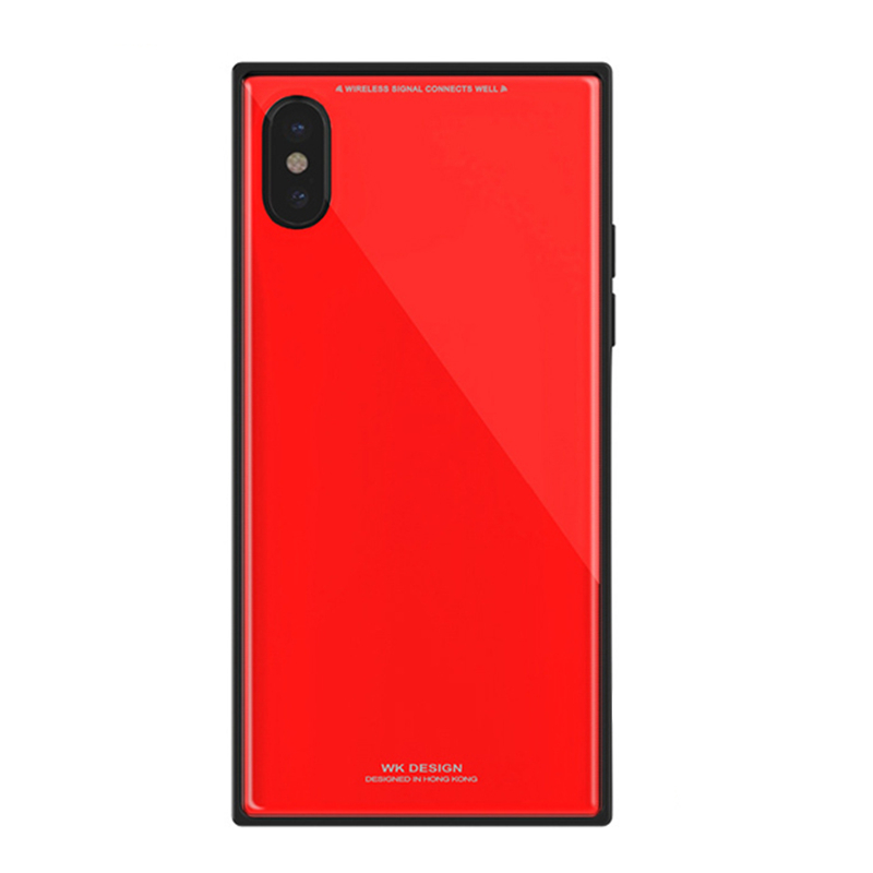 潮牌iPhoneX手机壳镜面玻璃iPhone7/8plus新品苹果X78网红 iPhoneX红色