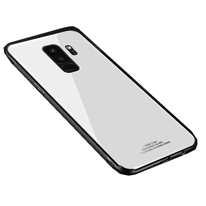 三星S9手机壳金属玻璃镜面纯色S9plus保护壳新款适用于三星S9/S9PLUS 三星S9PLUS 白色