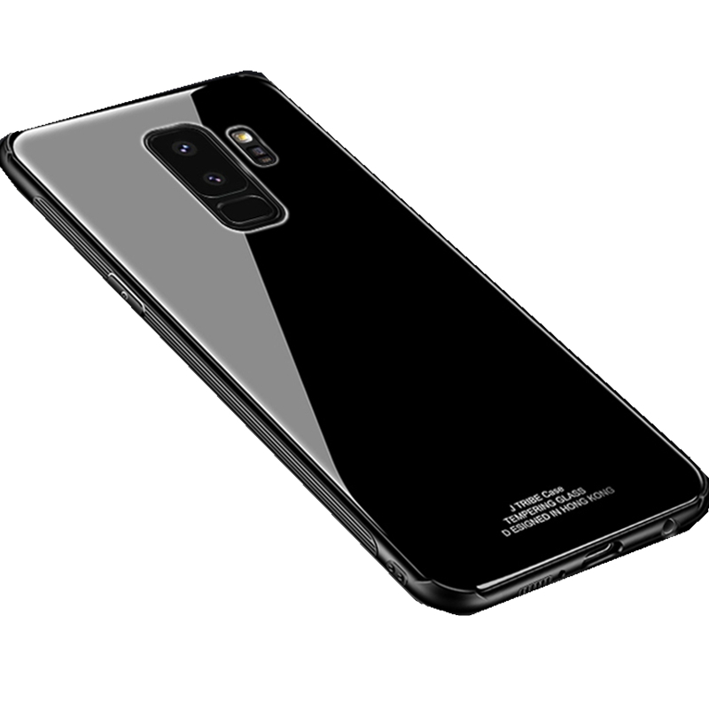 三星S9手机壳金属玻璃镜面纯色S9plus保护壳新款适用于三星S9/S9PLUS 三星S9 黑色