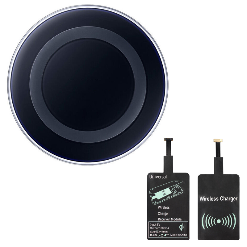 三星S7无线充电器立式快充适用于S7edge /S6edge+/Note5/7 黑色+(上窄下宽)安卓接收芯片
