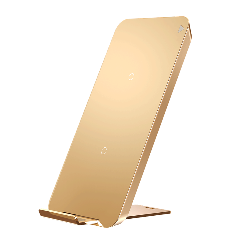 苹果X无线充电器快充iphone8安卓三星手机充电底座通用 无线充电 放下即充 金色