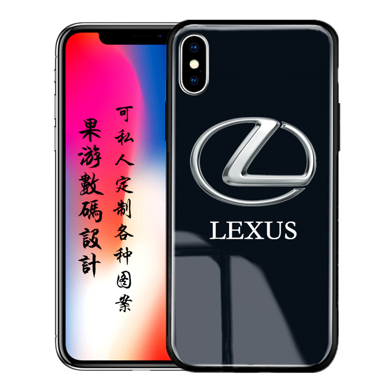 HIGE/苹果x手机壳豪华车标系列玻璃背板个性定制 适用品牌-iPhone X防摔电镀保护手机壳 雷克萨斯