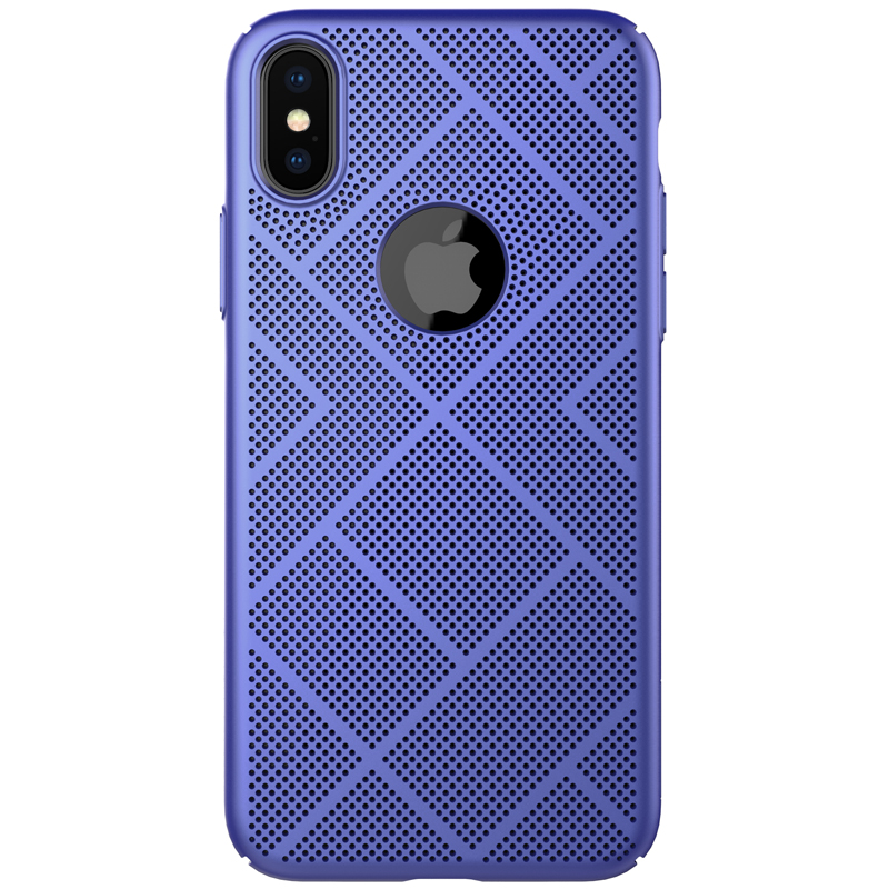 苹果iPhone X 立透系列防摔防撞防滑手机保护壳 适用于iPhone x保护套 蓝色