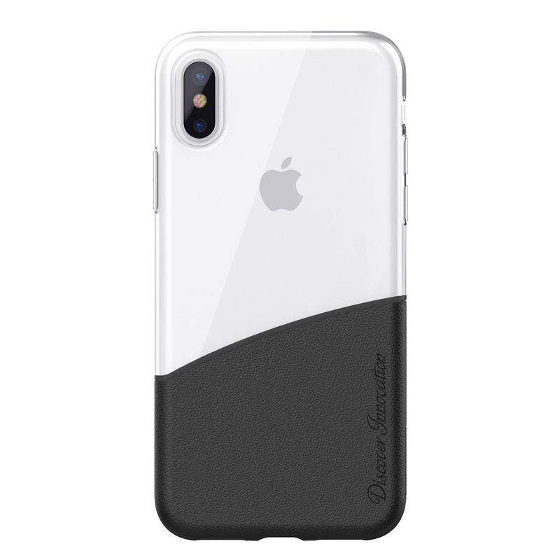 HIGE/iPhone X 纷彩系列防摔防撞防滑手机保护壳 适用于苹果iPhone x保护套 黑色