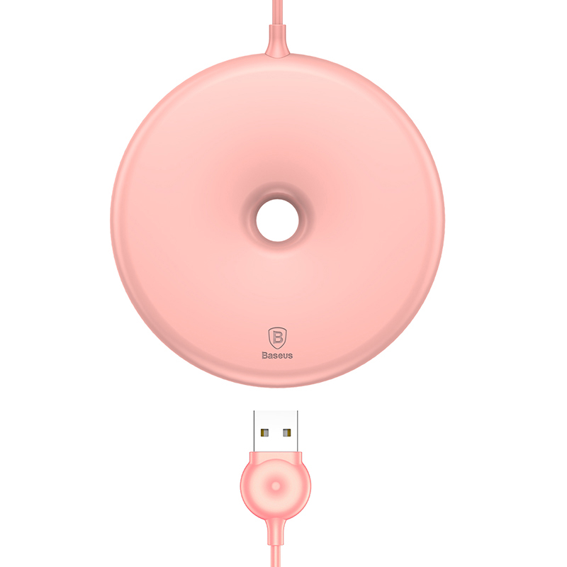 苹果X/8Plus无线充电器iPhoneX/8三星甜甜圈桌面无线充电板底座送充电线 甜甜圈无线充[粉色]