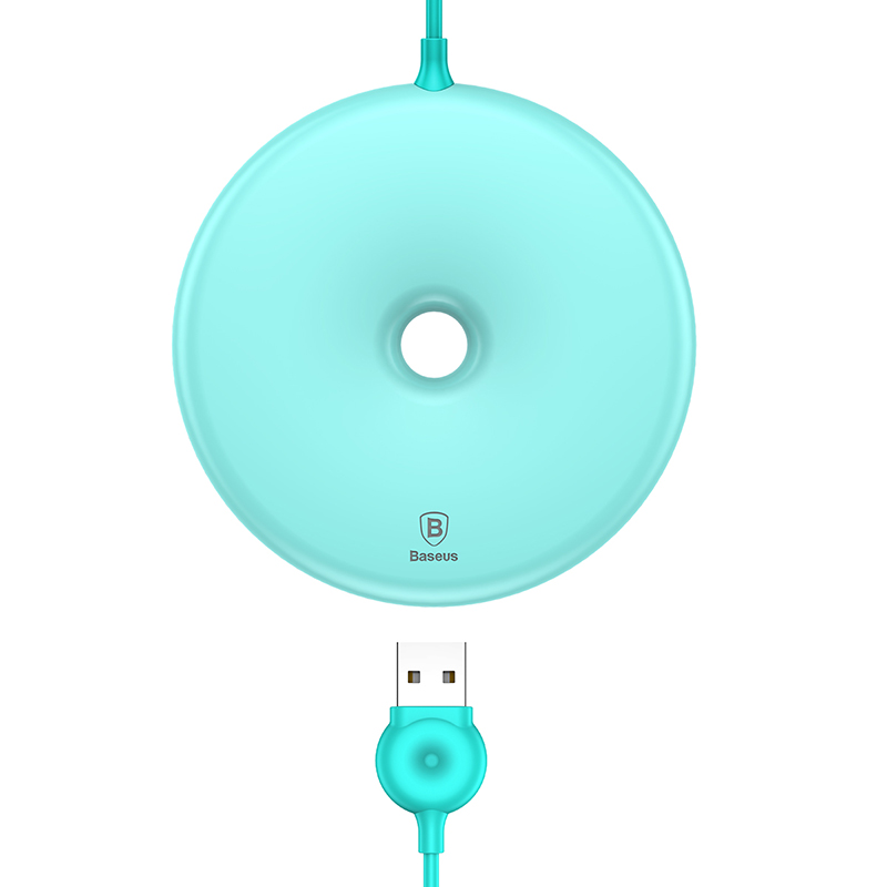 苹果X/8Plus无线充电器iPhoneX/8三星甜甜圈桌面无线充电板底座送充电线 甜甜圈无线充[蓝色]