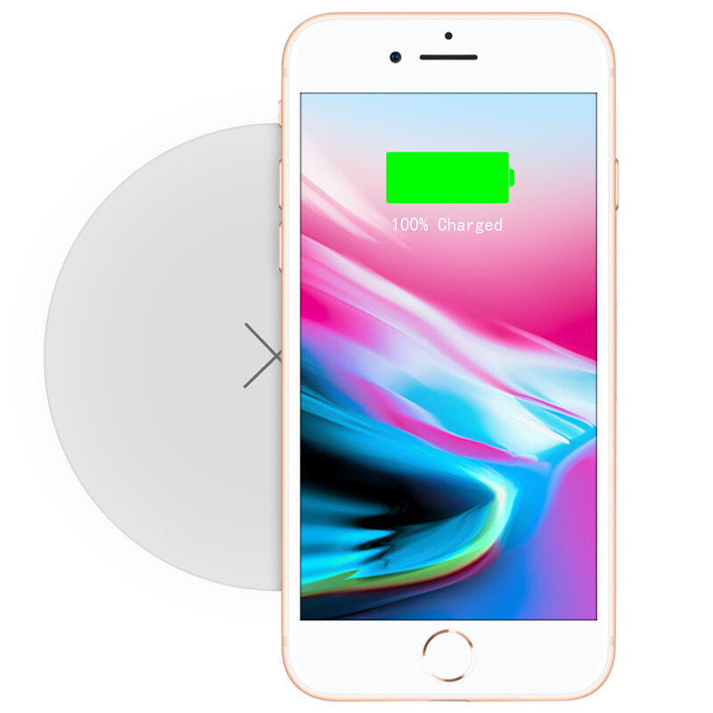 HIGE/苹果8/X无线充电器 Qi快充无线充电板底座 适用于iPhone8Plus/X三星S7等支持QC3.0 白色