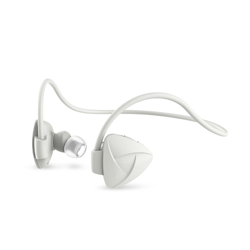 HIGE 双入挂耳式立体声时尚无线蓝牙耳机4.0运动跑步手机通用苹果华为 白色