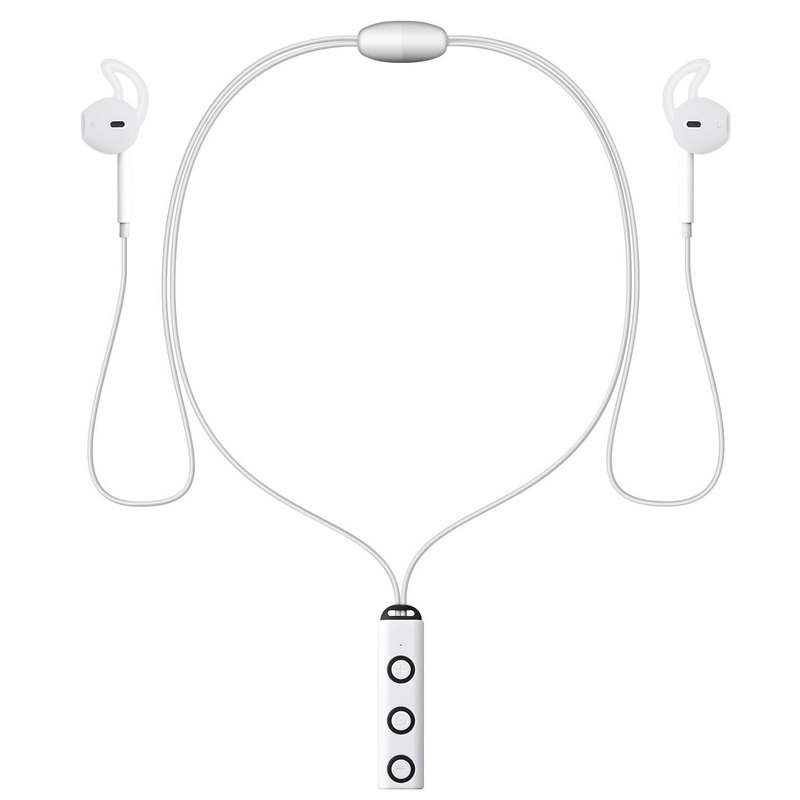 HIGE 新款无线蓝牙跑步运动耳机4.1双耳无损立体声HIFI防汗颈挂式 适用于苹果三星小米华为智能手机通用 白色