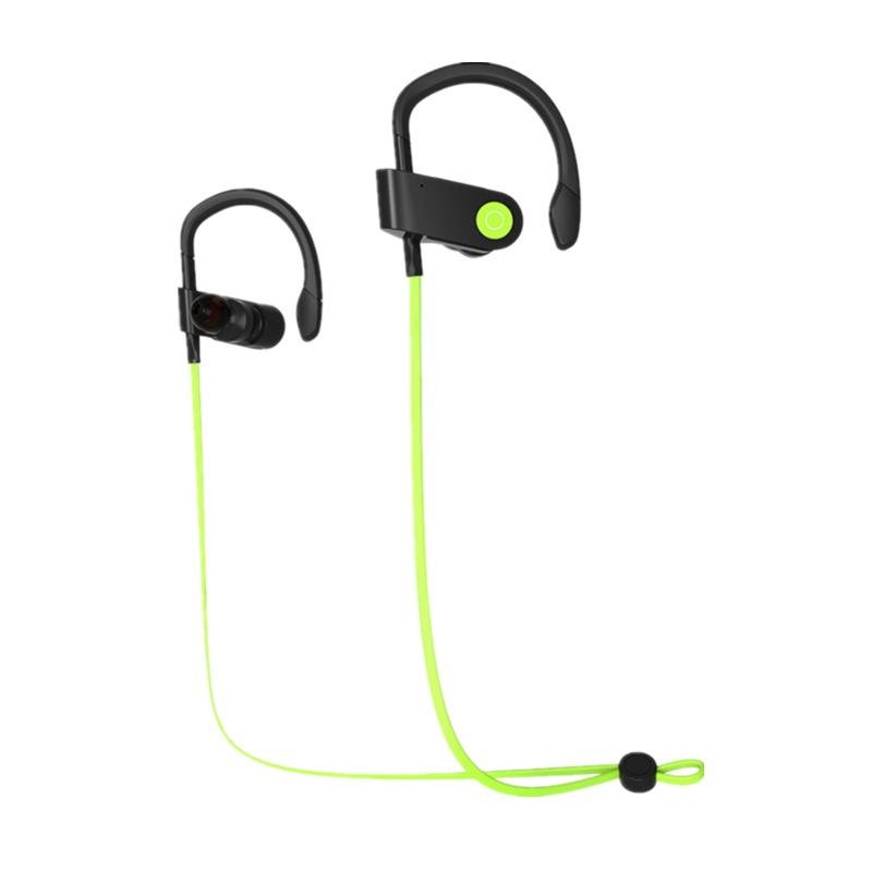 HIGE 无线立体声挂耳式蓝牙耳机4.1运动防汗+功能内置高清麦克风 适用于苹果三星小米通用 黑绿