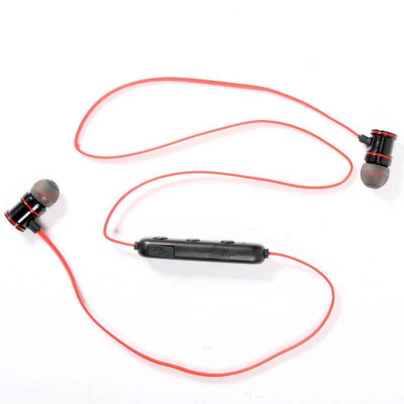 HIGE 2018新款双耳蓝牙耳机 跑步运动无线入耳式 立体声音乐耳机 适用于苹果安卓通用 红色