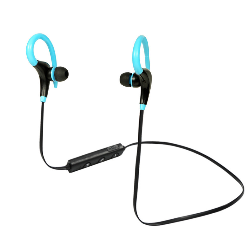 HIGE 双耳无线运动蓝牙耳机大牛角4.1耳塞式立体声+防水防汗 适用于苹果三星小米通用 深海蓝