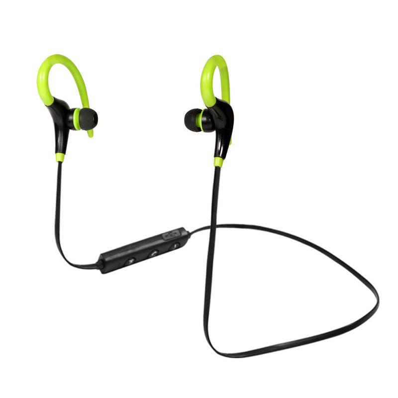 HIGE 双耳无线运动蓝牙耳机大牛角4.1耳塞式立体声+防水防汗 适用于苹果三星小米通用 苹果绿