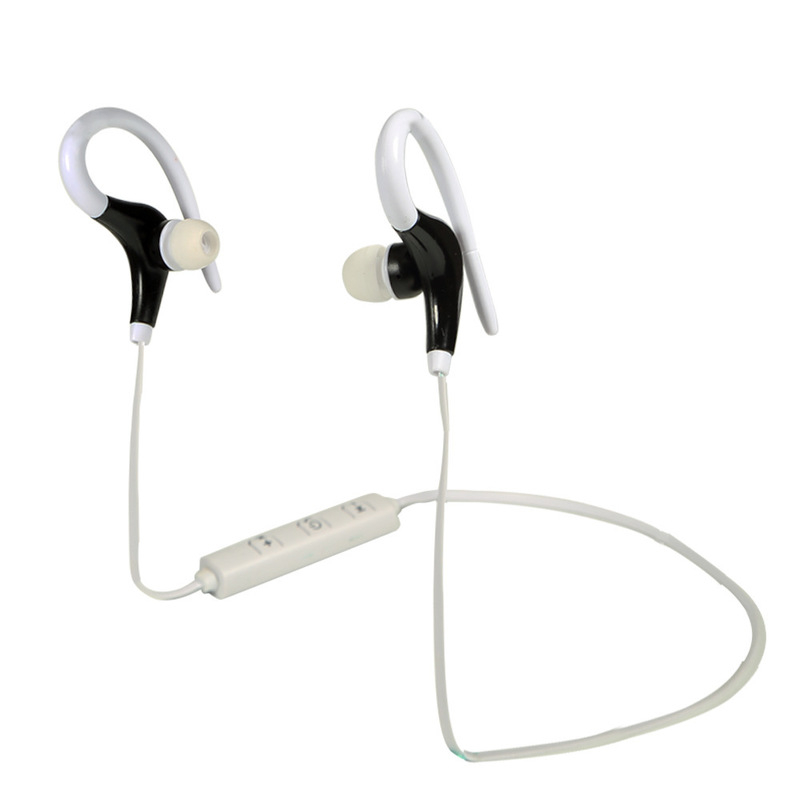 HIGE 双耳无线运动蓝牙耳机大牛角4.1耳塞式立体声+防水防汗 适用于苹果三星小米通用 象牙白