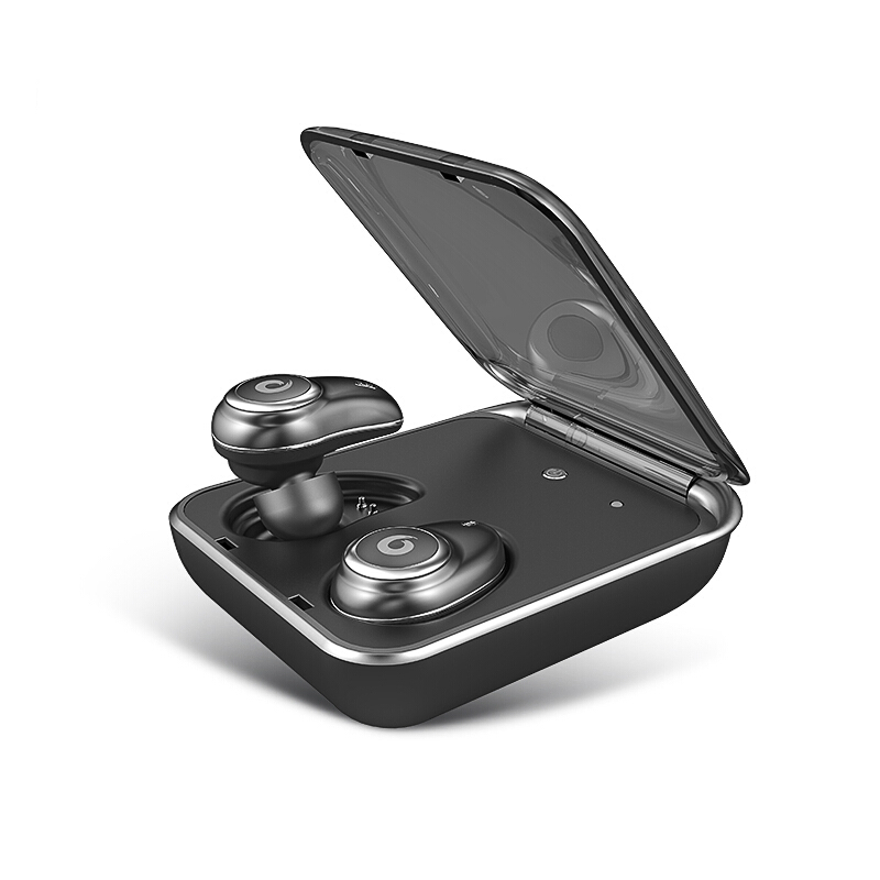 HIGE 新款i7双耳无线蓝牙耳机立体声运动带充电仓超小迷你蓝牙耳机 适用于苹果三星安卓通用 黑色