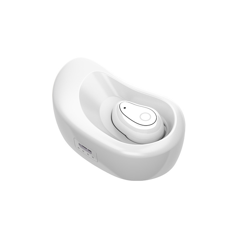 HIGE 带充电盒隐形4.1新款入耳式无线运动蓝牙耳塞式耳机 适用于苹果三星安卓通用 白色