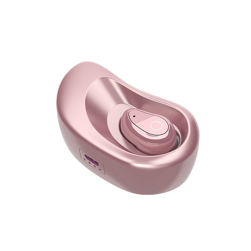 HIGE 带充电盒隐形4.1新款入耳式无线运动蓝牙耳塞式耳机 适用于苹果三星安卓通用 粉色
