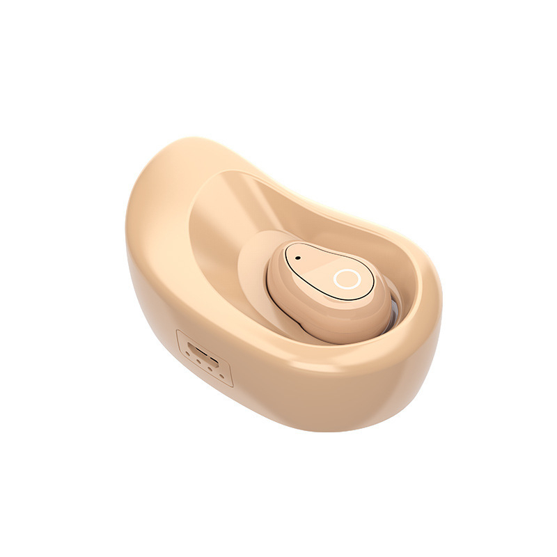 HIGE 带充电盒隐形4.1新款入耳式无线运动蓝牙耳塞式耳机 适用于苹果三星安卓通用 肤色