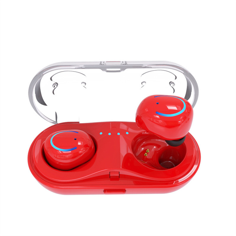 HIGE/Q18立体声无线双耳蓝牙耳机商务4.2芯片带充电仓耳塞式 适用于苹果三星通用 红色款